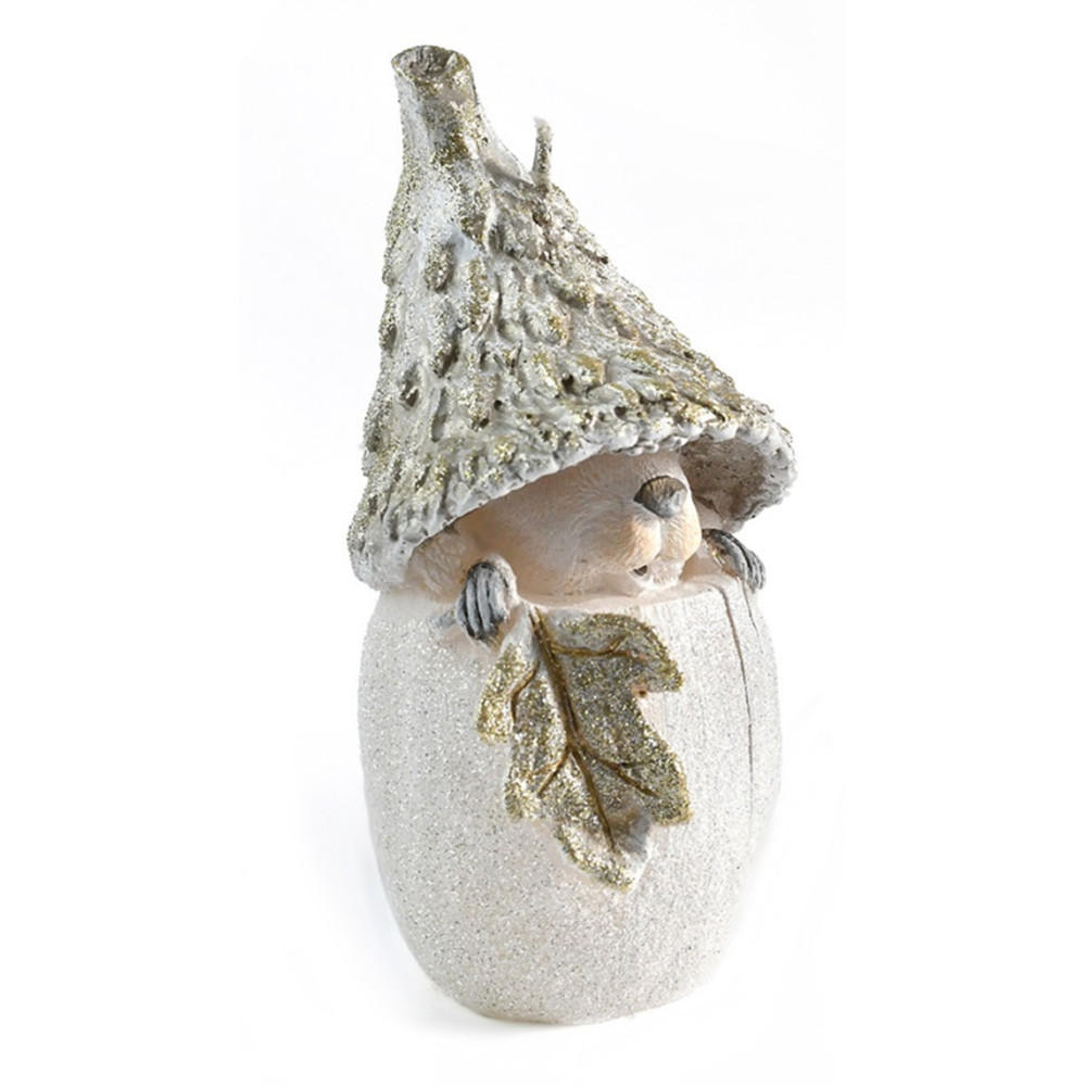 KERZE Gnom Weiß 6/6/16 cm Kunstoff - Weiß, Kunststoff (6/16/6cm) - Mondex