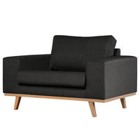 SESSEL - Buchefarben/Schwarz, Textil (122/81/88cm) - home24