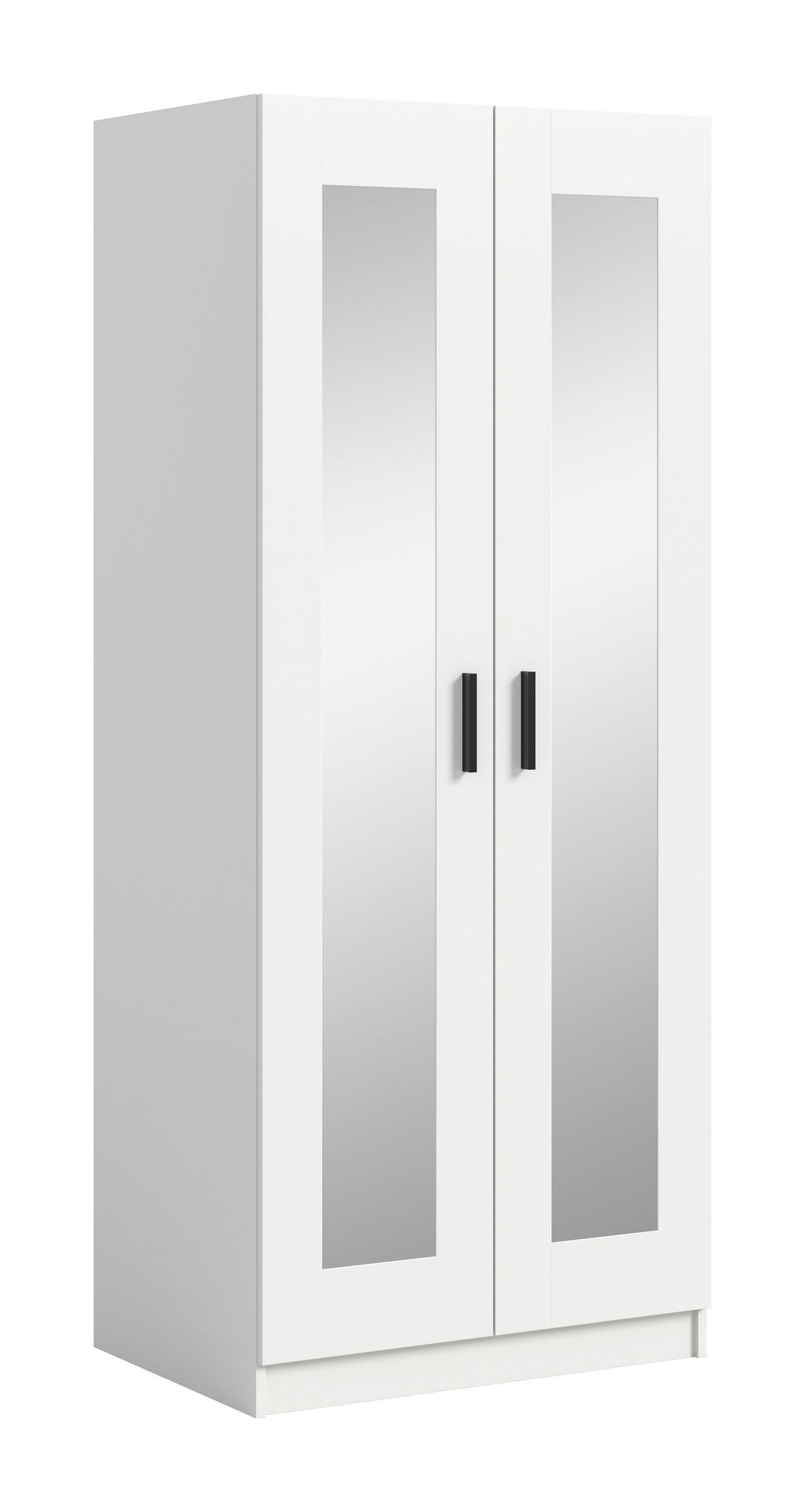 KLEIDERSCHRANK 2-türig VISBY (B/H/T: ca. 80/195/56 cm) in weiß/weiß - Weiß, Holzwerkstoff (80/195/56cm)