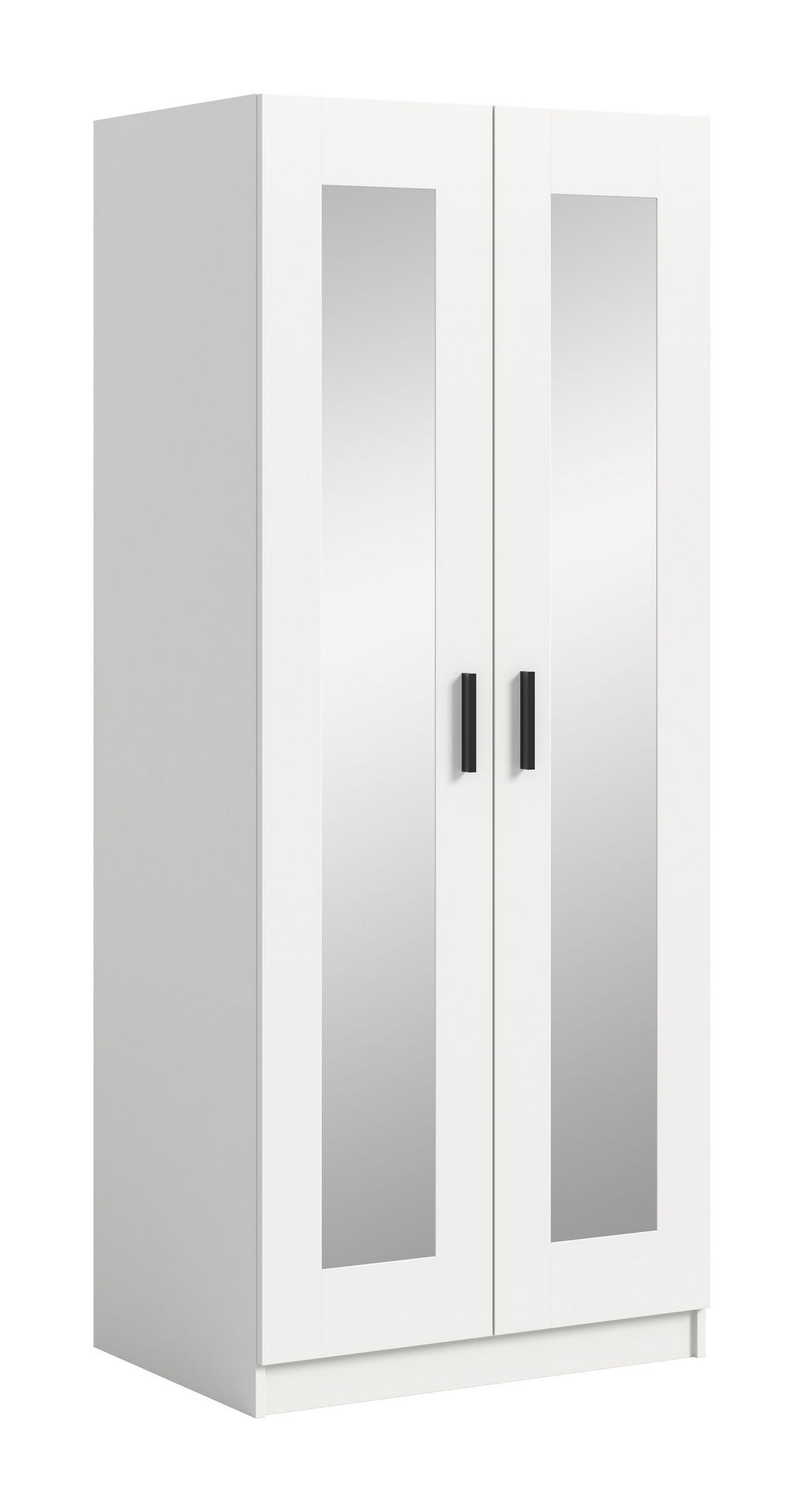 KLEIDERSCHRANK 2-türig VISBY (B/H/T: ca. 80/195/56 cm) in weiß/weiß - Weiß, Holzwerkstoff (80/195/56cm)