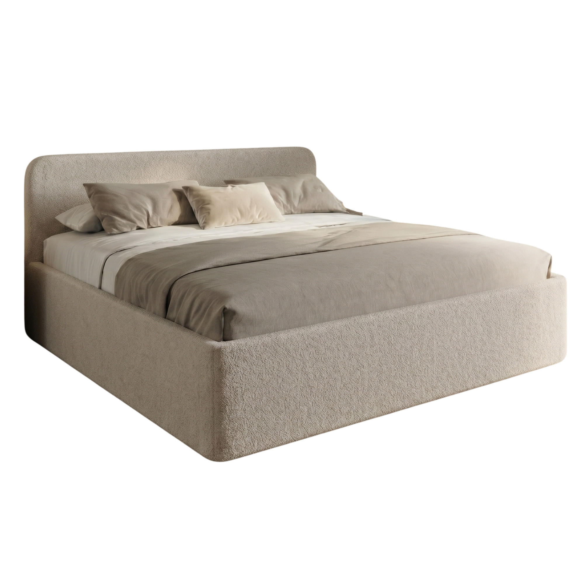 POLSTERBETT 160x200 cm Bonnell-Matratze H2 Bouclé Creme - Creme, Textil (160/200cm) - Home Collective