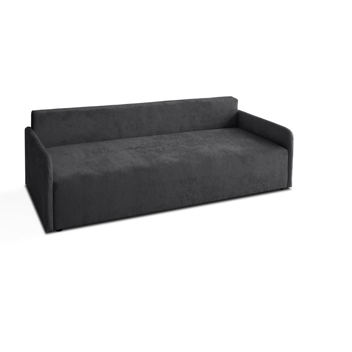SOFA NUBO mit Schlaffunktion und Bettkasten Harmony 90 - Grau, Textil (205/91/86cm) - Lookway