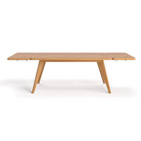 TISCH Ausziehbar Grace aus massivem Eichenholz 200x90 cm + Tischverlängerung 1x50 cm - Eichefarben/Braun, Holz (200/90/75cm) - Danzz