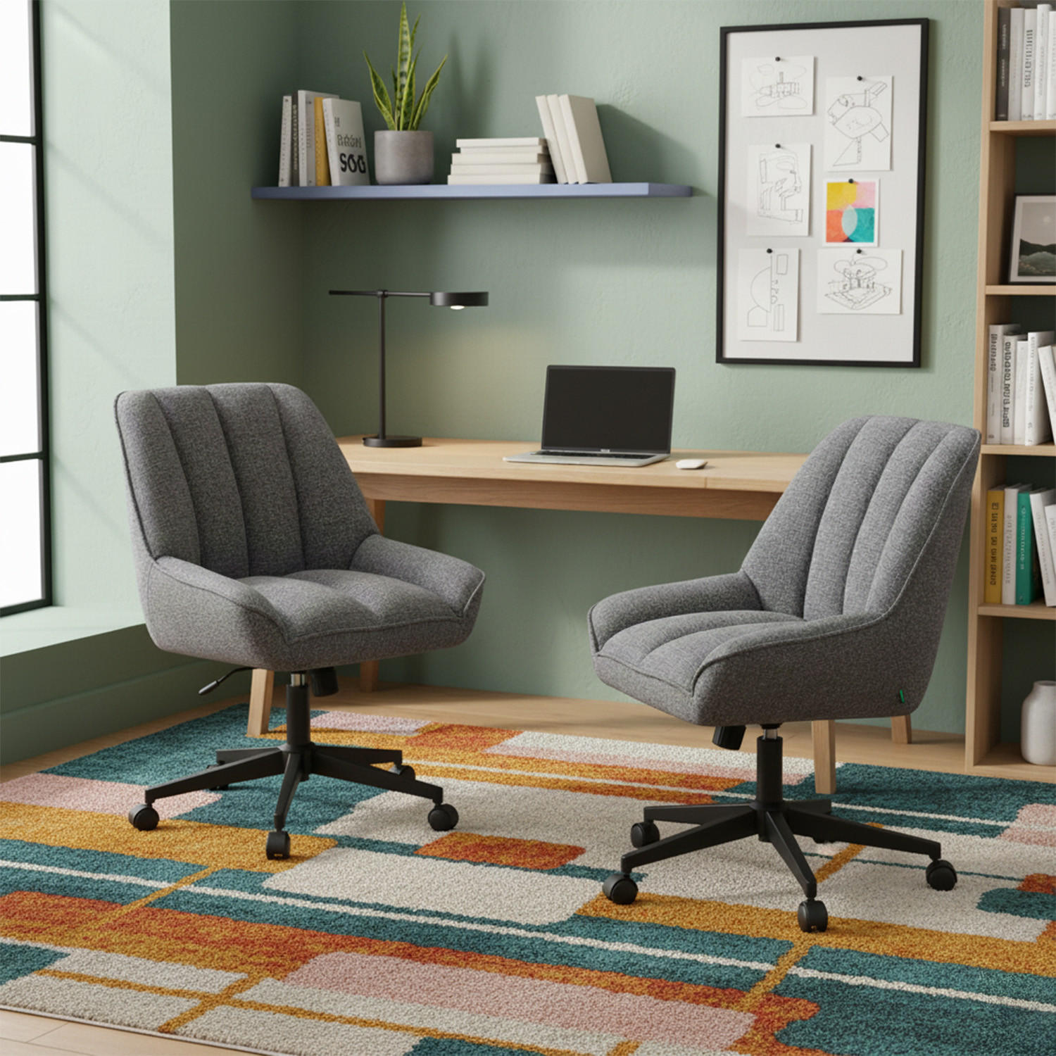 Thumbnail - Dubi Möbel Bürostuhl, Grau, Textil, 60x85x68 cm, Arbeitszimmer, Bürostühle, Drehstühle