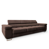 BETTSOFA MOSINE Braun Velours-Stoff mit Schlaffunktion - Braun, Textil (281/87/98cm) - MASSENO