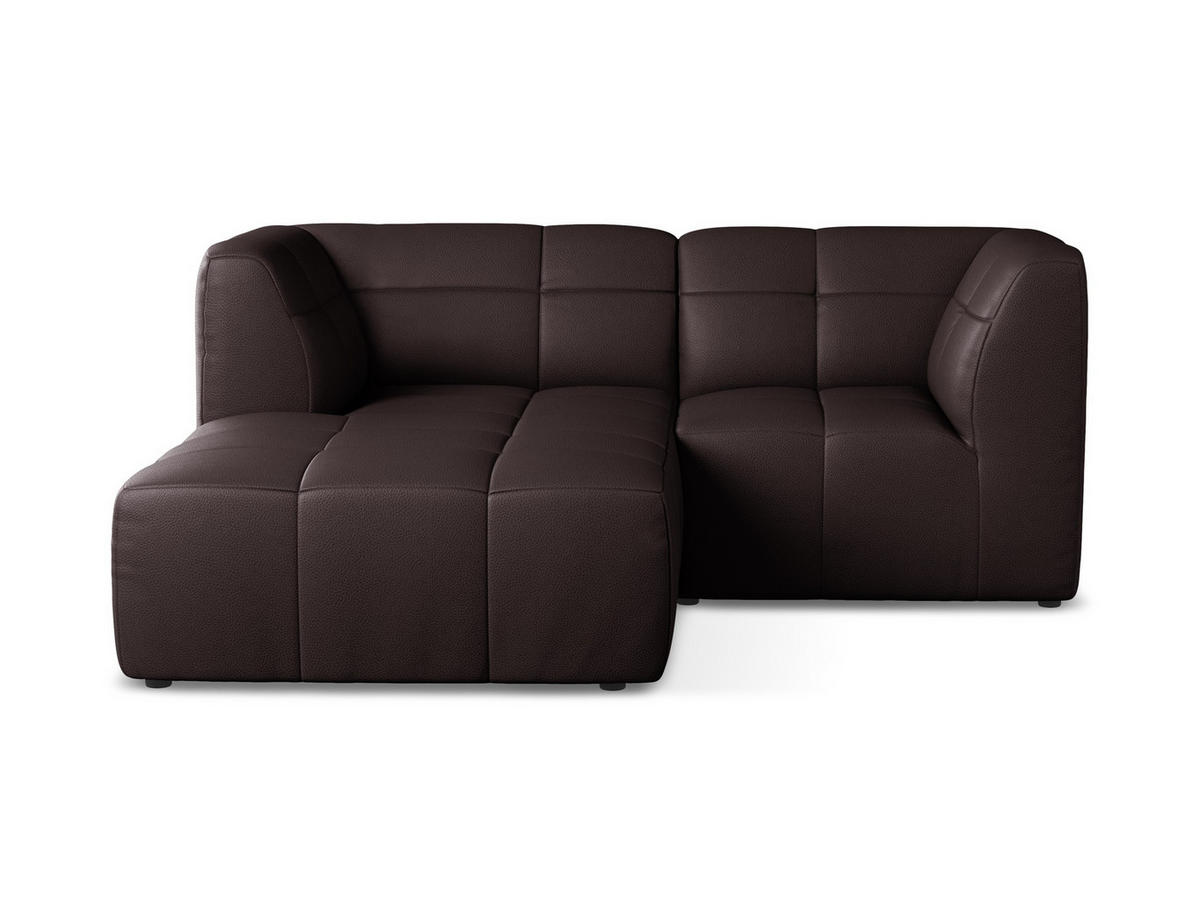 ECKSOFA Links Kunstleder Violett - Pflaume/Schwarz, Holzwerkstoff/Kunststoff (191/175cm) - Makamii