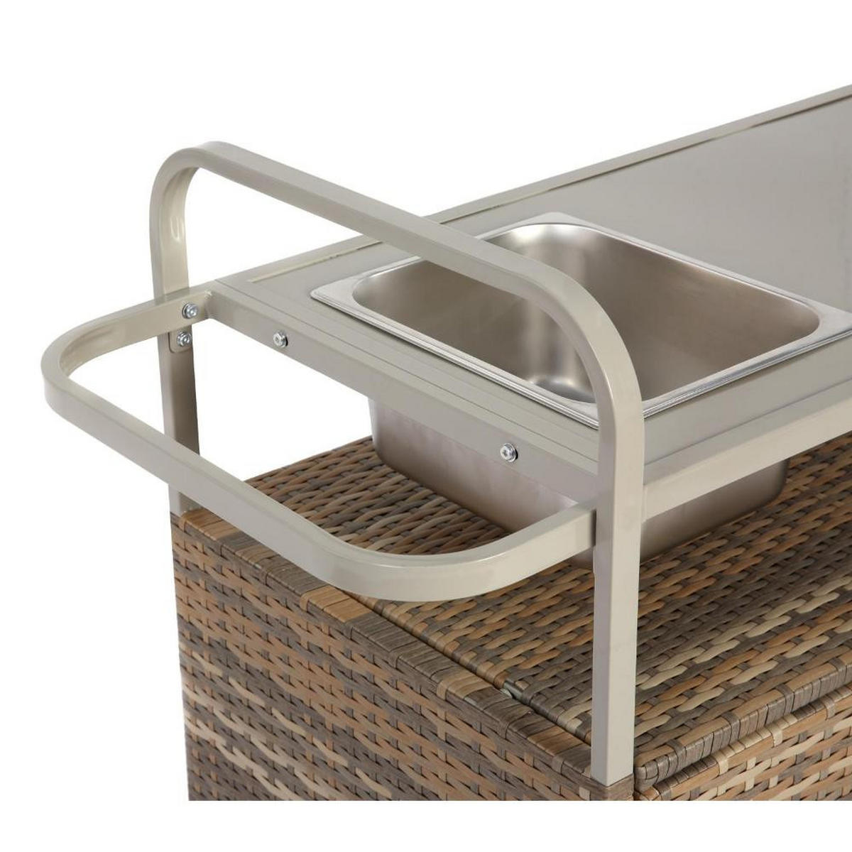 SERVIERWAGEN Küchenwagen,Outdoor Kücheninsel,Ratten,Beige - Beige, Metall (131/78/50cm) - LVHOM