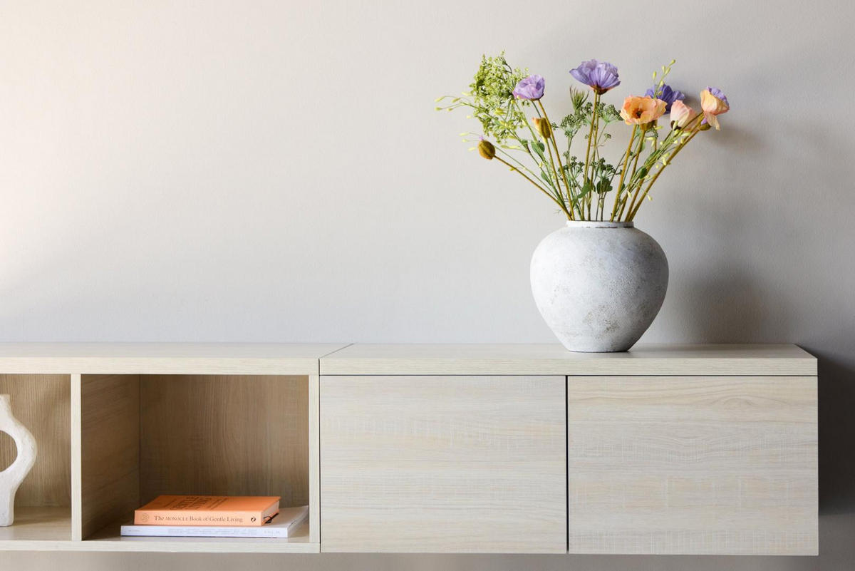 TV-MÖBEL, Nomi, Whitewash, MDF, 180 x 45 x 35 cm - Weiß, Holzwerkstoff (180/35/45cm) - ebuy24