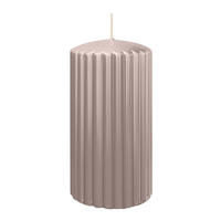 RILLEN KERZEN Silbergrau 150 x Ø 80 mm, 4 Stück - Hellgrau, Paraffin (8/15/15cm) - Wiedemann Kerzen