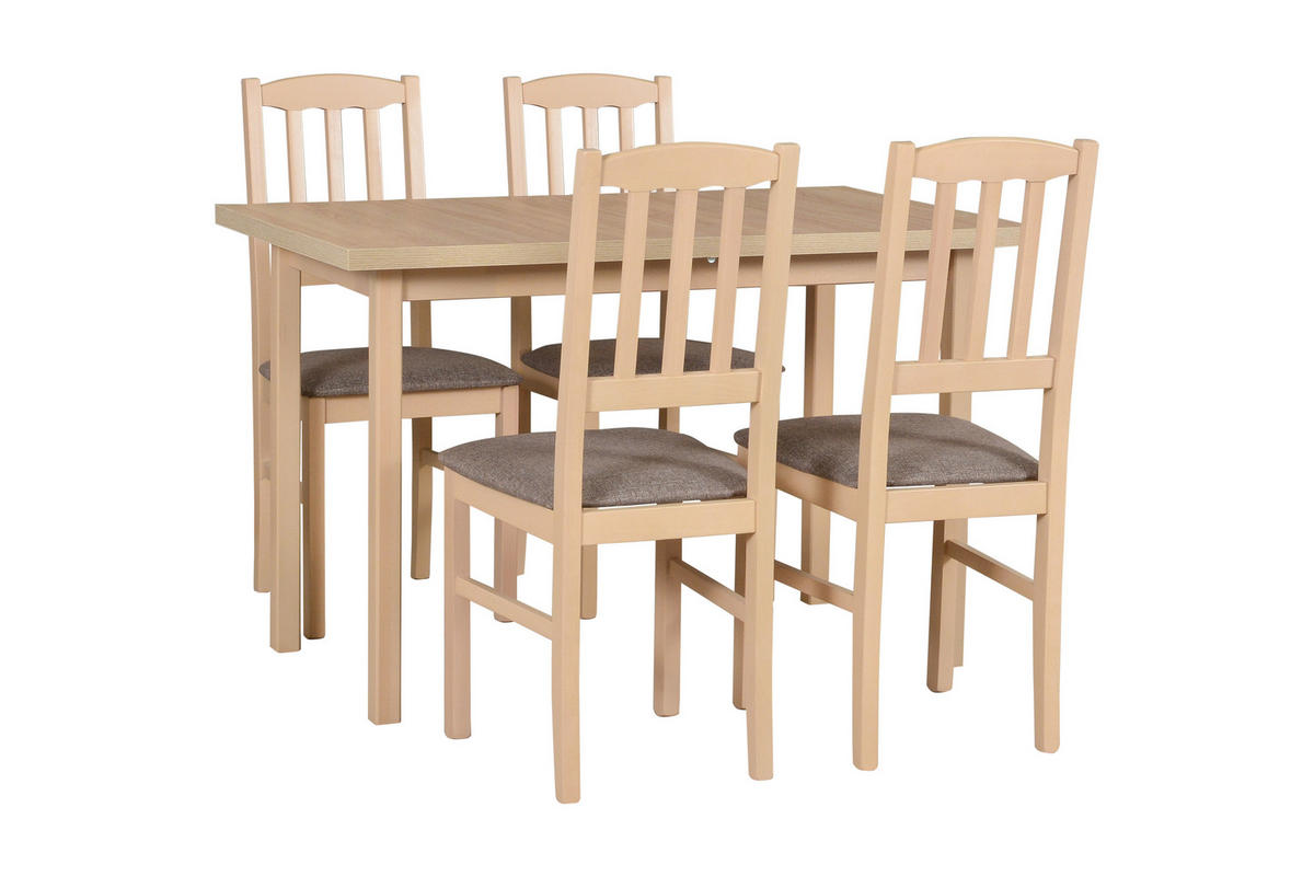 STUHL 4er Set BOS 3, sonoma, hygge 20 - Hellbraun/Sonoma Eiche, Holz (43/94/40cm) - Leaf Design