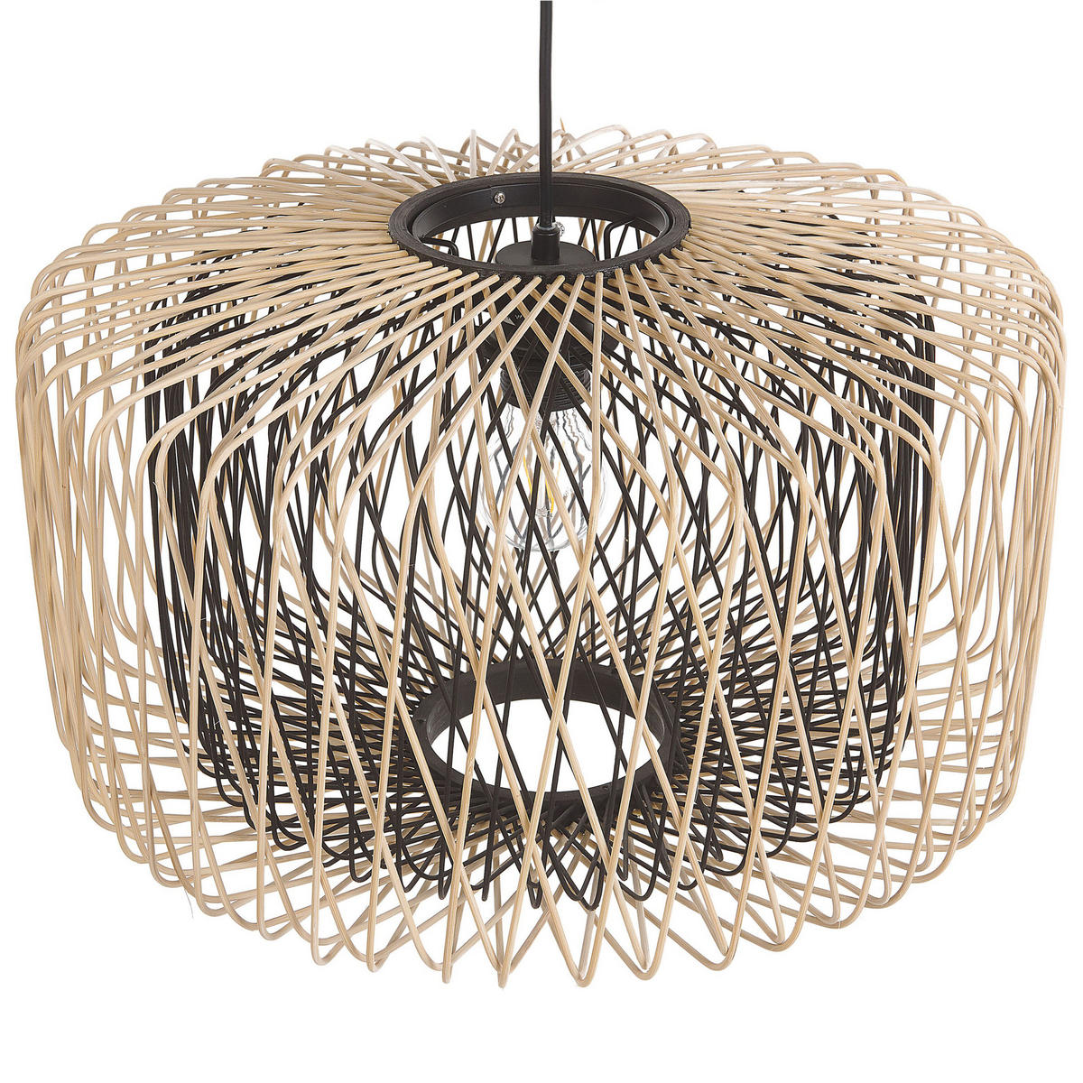 HÄNGELEUCHTE Javari 45/45/120 cm - Hellbraun, Holz (45/45/120cm) - Beliani
