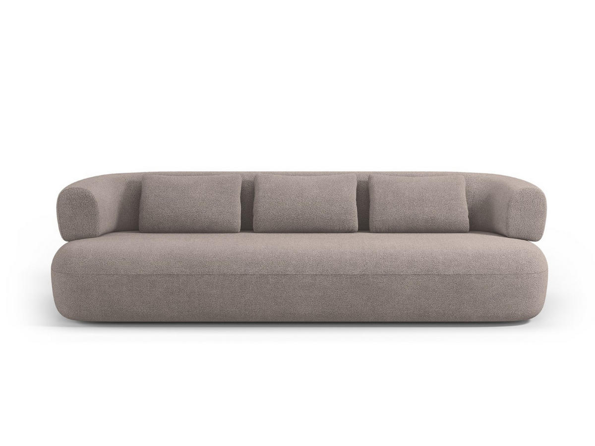 SOFA Jenny aus Boucle hellbraun 4 Sitzplätze - Hellbraun, Textil (90/73/226cm) - Micadoni