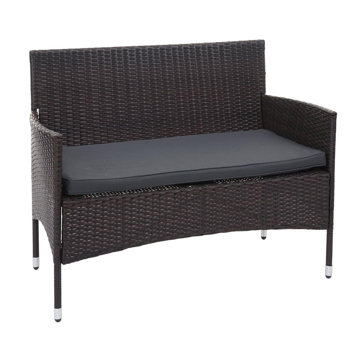 GARTEN-SET Braun Kissen Dunkelgrau - Braun, Metall - PROREGAL
