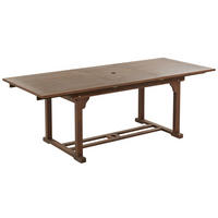 GARTENTISCH Akazienholz dunkelbraun 160-220/90 cm ausziehbar Amantea - Dunkelbraun, Holz (160/90/74cm) - Beliani
