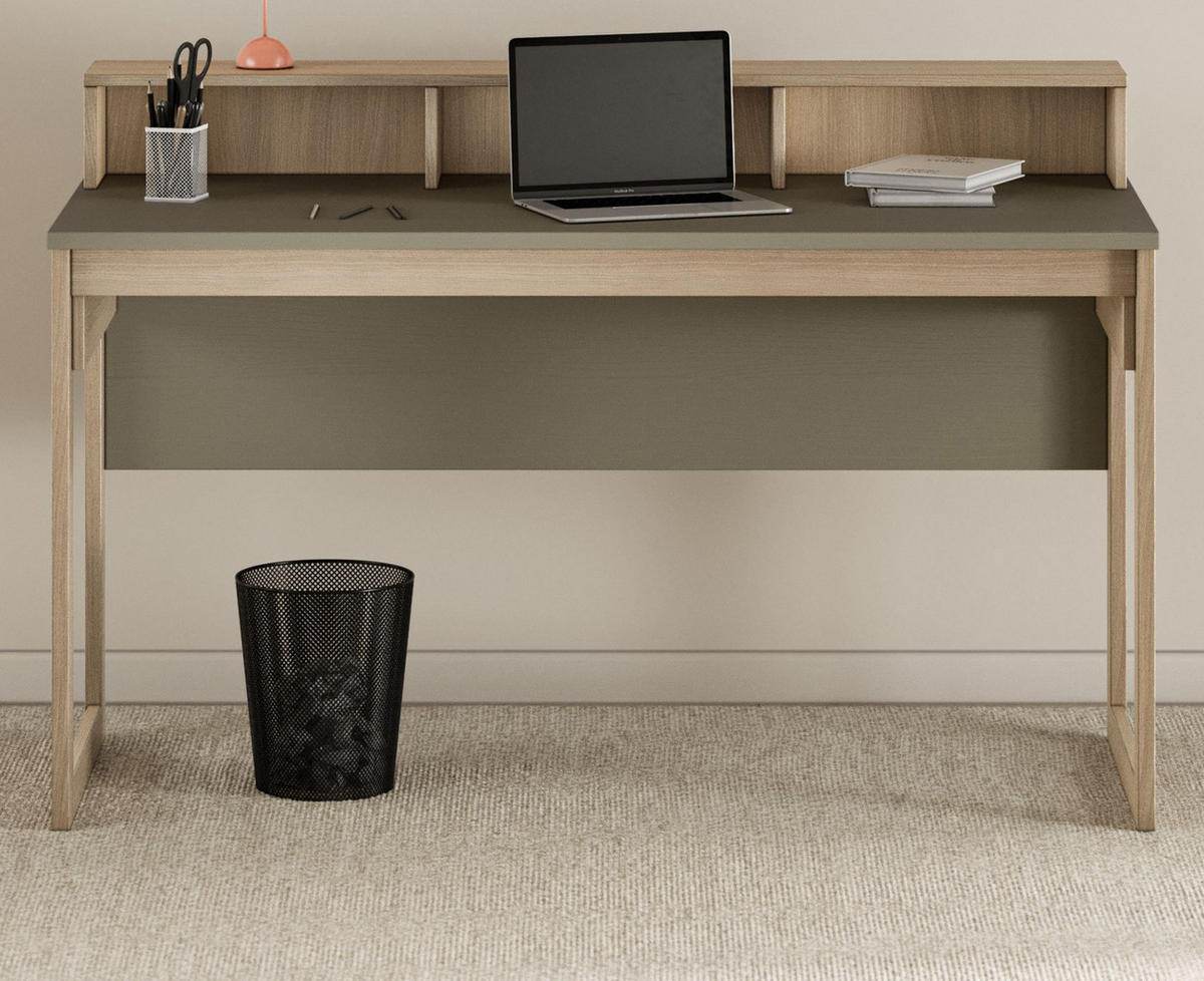 SCHREIBTISCH Salbei grün, Eiche, Laptoptisch skandinavisch 120 cm - Salbeigrün/Eichefarben, Holzwerkstoff (60/120/91cm) - Furn.Design