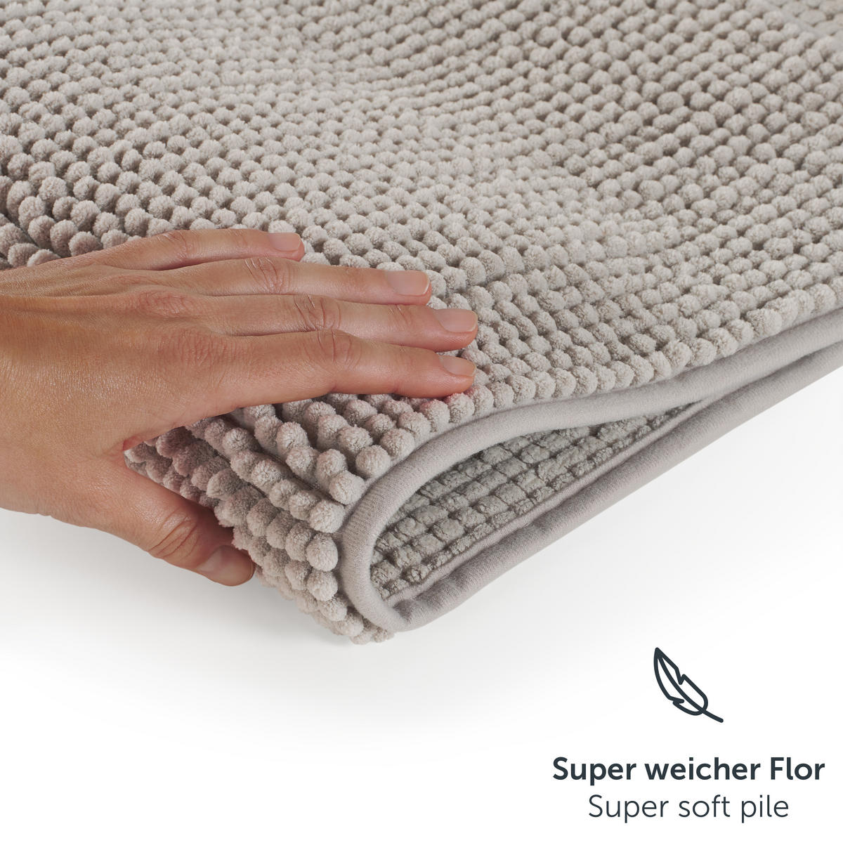 BADEMATTE Chenille 50/80cm, Opal - Opal, Textil (50/80cm) - Blumtal