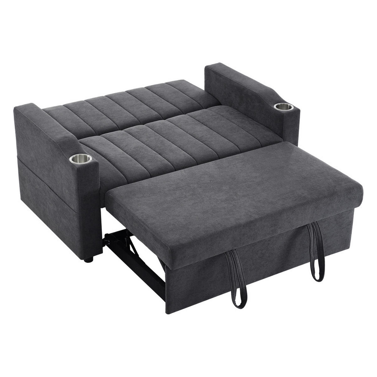 SOFA Multifunktions Modernes Schlafsofa mit verstellbarer Rückenlehne - Grau, Holz (113/84/61cm) - FLIEKS