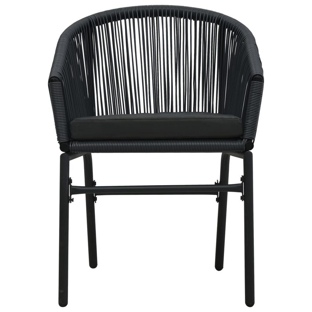 GARTENSTÜHLE 2 Stk. Schwarz PE-Rattan - Schwarz, Holz (58/78/58cm) - furnicato