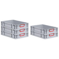 EUROBOX 5x Nextgen Color 12x40x60cm 23 Liter Griffe Rot Geschlossen - Rot, Kunststoff (40/12/60cm) - PROREGAL