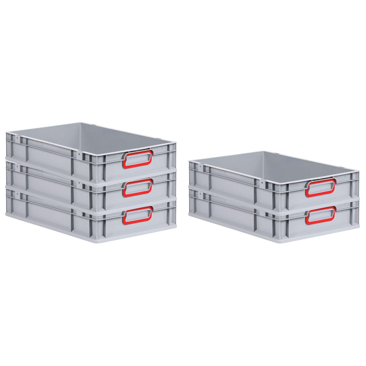 EUROBOX 8x Nextgen Color 12x40x60cm 23 Liter Griffe Rot Geschlossen - Rot, Kunststoff (40/12/60cm) - PROREGAL