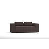 2-SITZER-SOFA Nova Dunkelbraun Cord - Dunkelbraun/Schwarz, Holz/Kunststoff (196/64/92cm) - S-Style Möbel