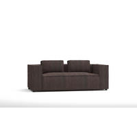 2-SITZER-SOFA Nova Dunkelbraun Cord - Dunkelbraun/Schwarz, Holz/Kunststoff (196/64/92cm) - S-Style Möbel