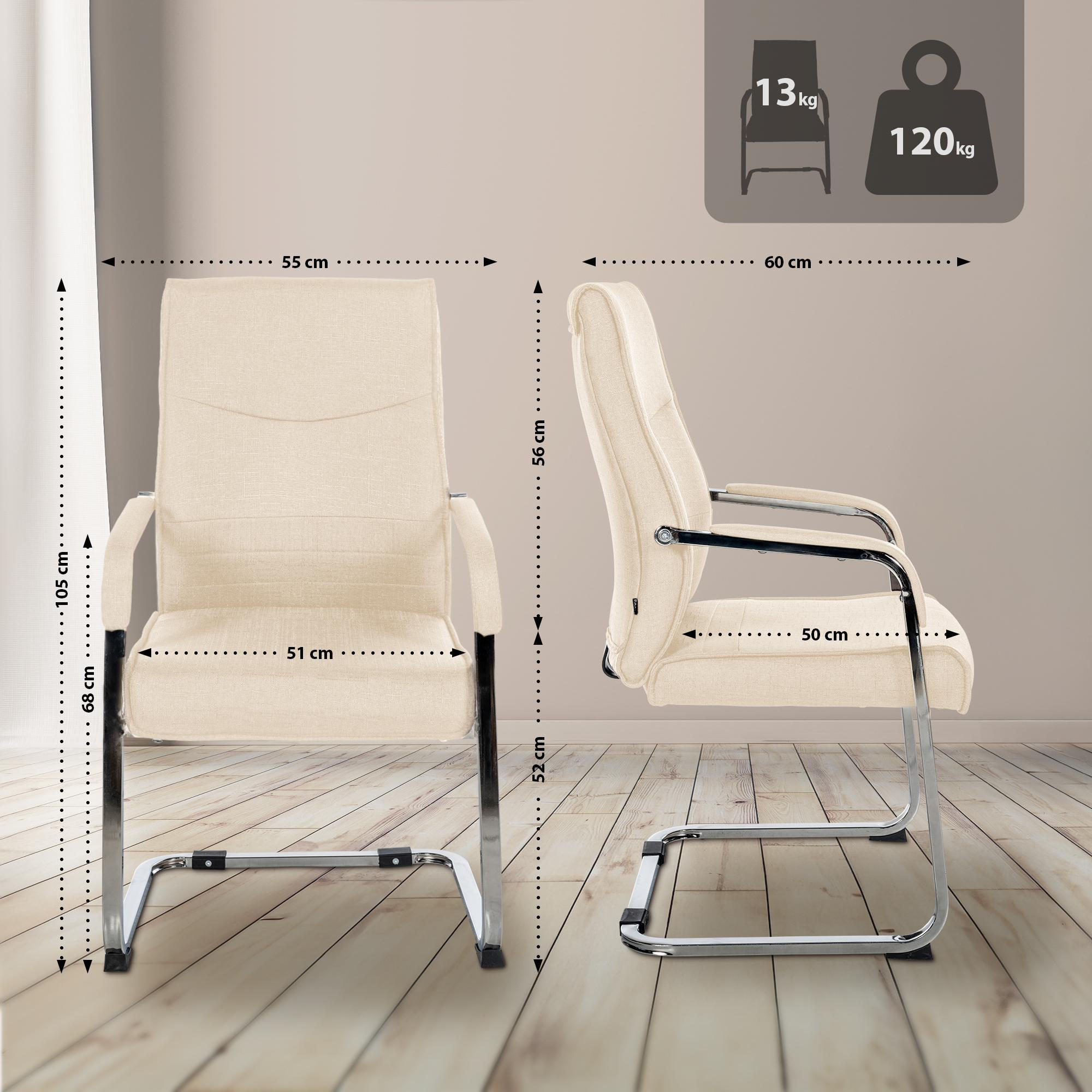 SCHWINGSTUHL 2er Set Stoff Creme - Creme, Textil/Metall (55/88/60cm) - CLP