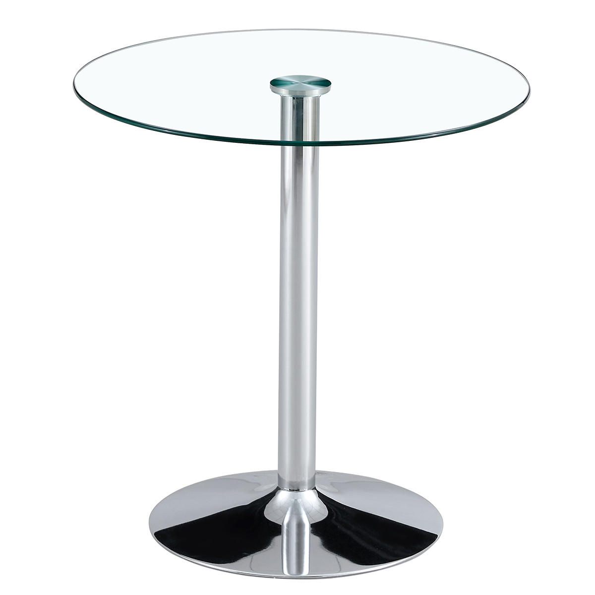 STILVORA BAROVÝ stůl Stříbrný ze skla s moderním minimalistickým designem do kuchyně a jídelny, 85×85×76 cm