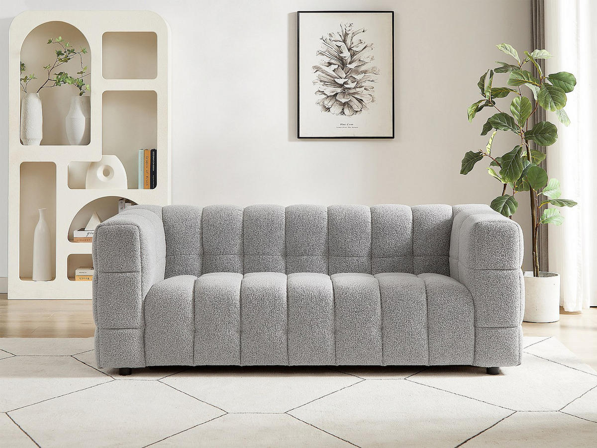 SOFA - 2 Personen - stoff - hellgrau Lerici - Hellgrau, Holz/Textil (189/72/89cm) - Vente-Unique