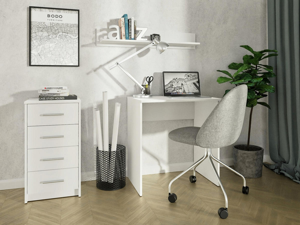 SCHREIBTISCH Bodo 70R Weiß 70/50/75 cm - Weiß, Holzwerkstoff (50/70/75cm) - Matkam Möbel
