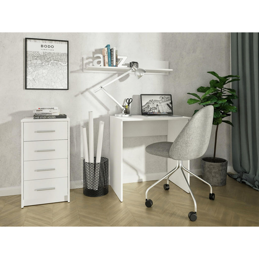 Thumbnail - Matkam Möbel Schreibtisch, Weiß, Holzwerkstoff, 70x75x50 cm, Arbeitszimmer, Schreibtische, Bürotische