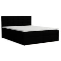 BOXBETT JESSA mit Bettkästen H2/H3 Matratze 140x200cm - Schwarz, Holzwerkstoff (140/200cm) - VENASI MÖBEL