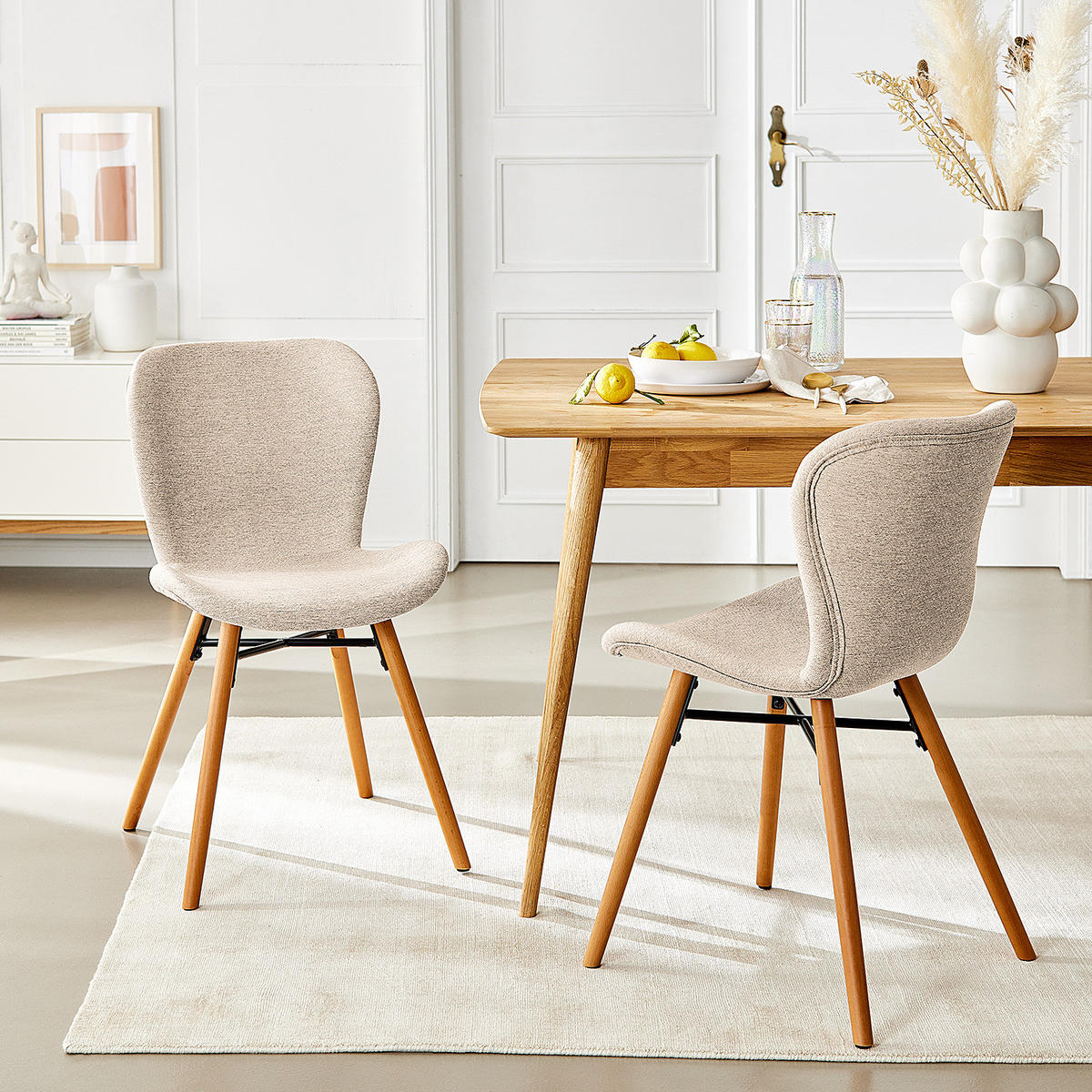 POLSTERSTUHL - Beige/Buchefarben, Textil (47/83/53cm) - home24