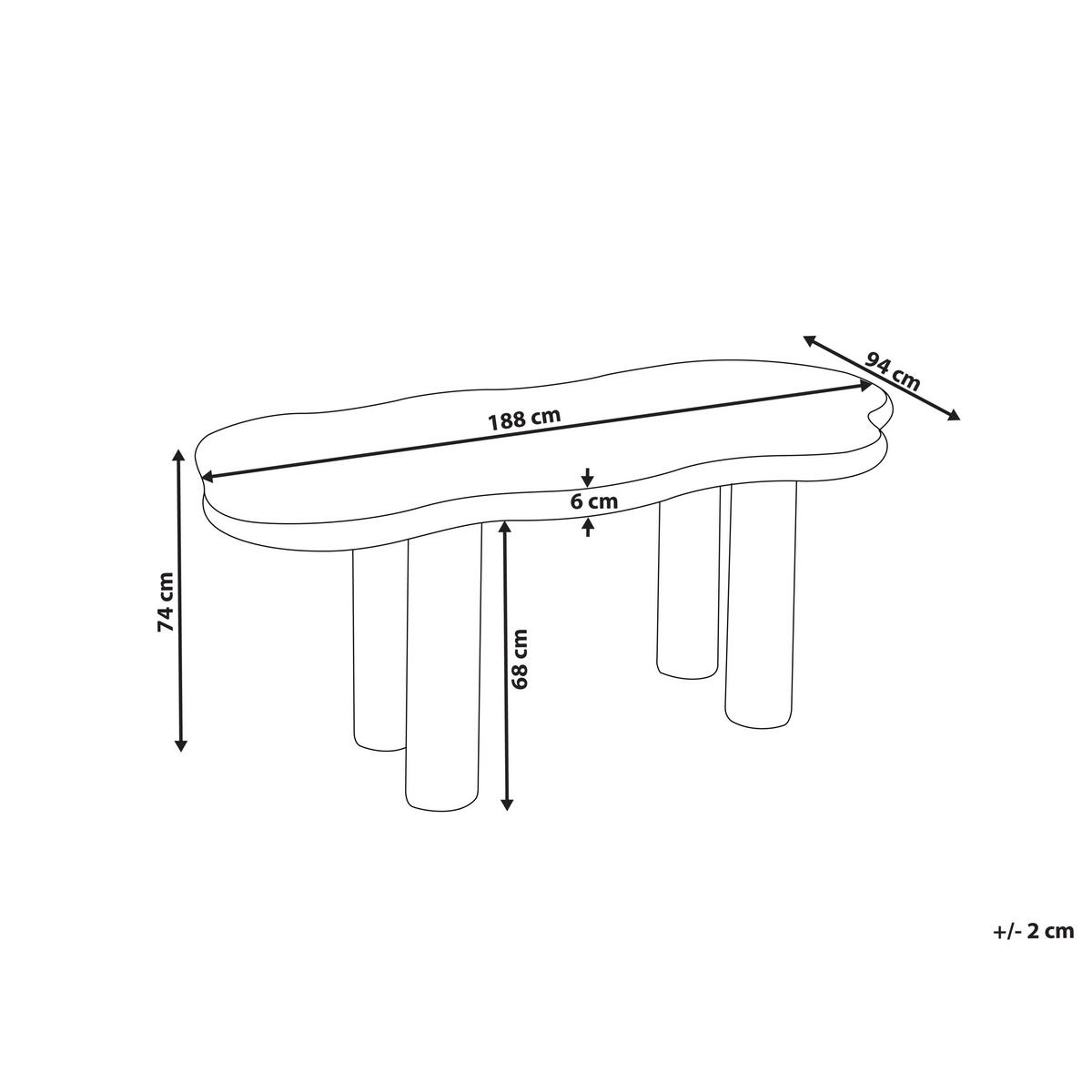 ESSTISCH Weiß Ondle - Creme, Holzwerkstoff (188/94/74cm) - Beliani