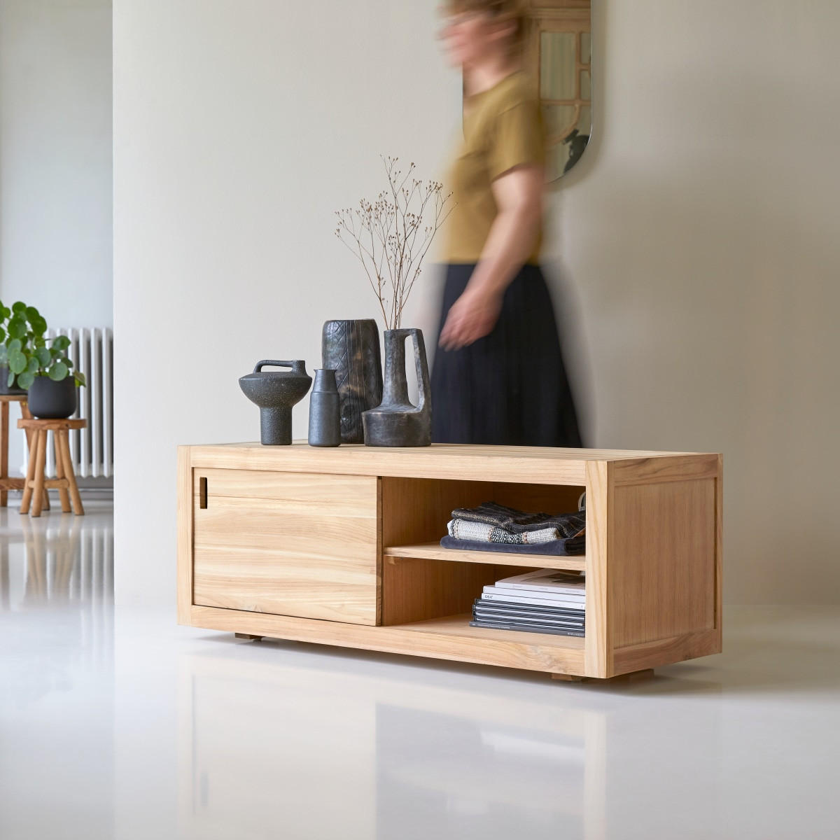 TV-SCHRANK Adam Natur aus Teak - Naturfarben, Holz (120/45/45cm) - Tikamoon