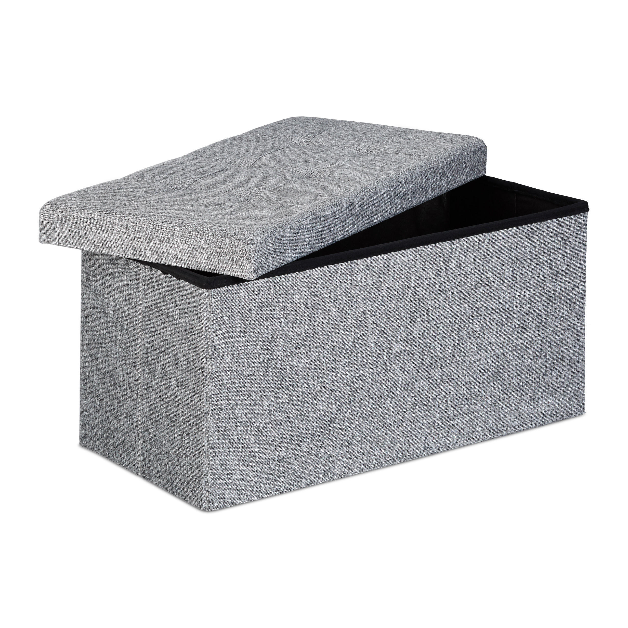 FALTBARE Sitzbank - Grau, Holzwerkstoff/Textil (38/38/76cm) - Relaxdays