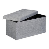 FALTBARE Sitzbank - Grau, Holzwerkstoff/Textil (38/38/76cm) - Relaxdays