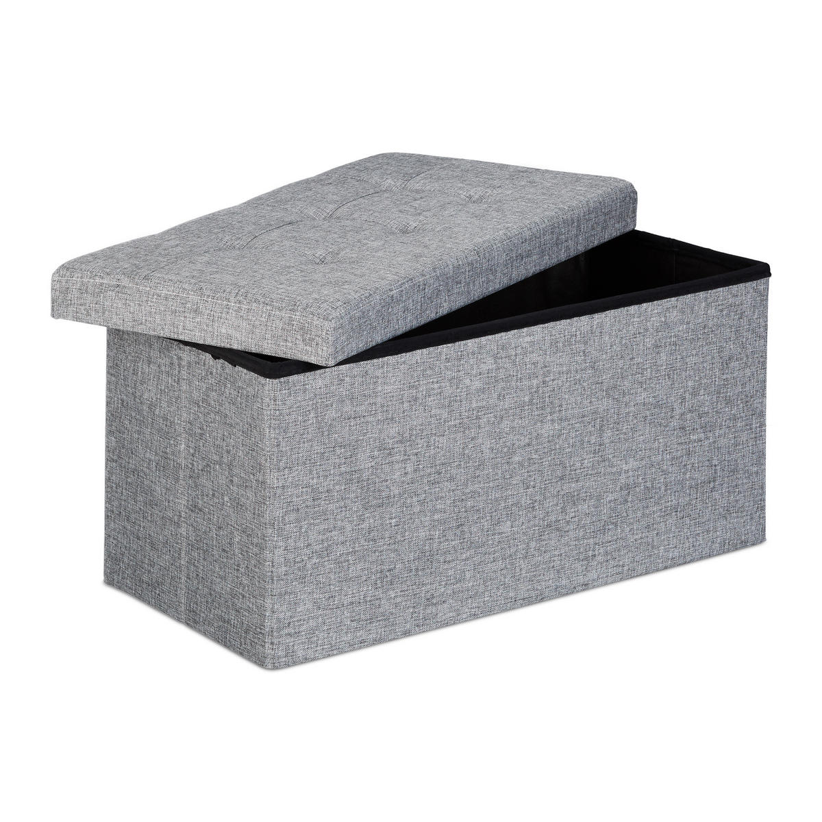 FALTBARE Sitzbank - Grau, Holzwerkstoff/Textil (38/38/76cm) - Relaxdays