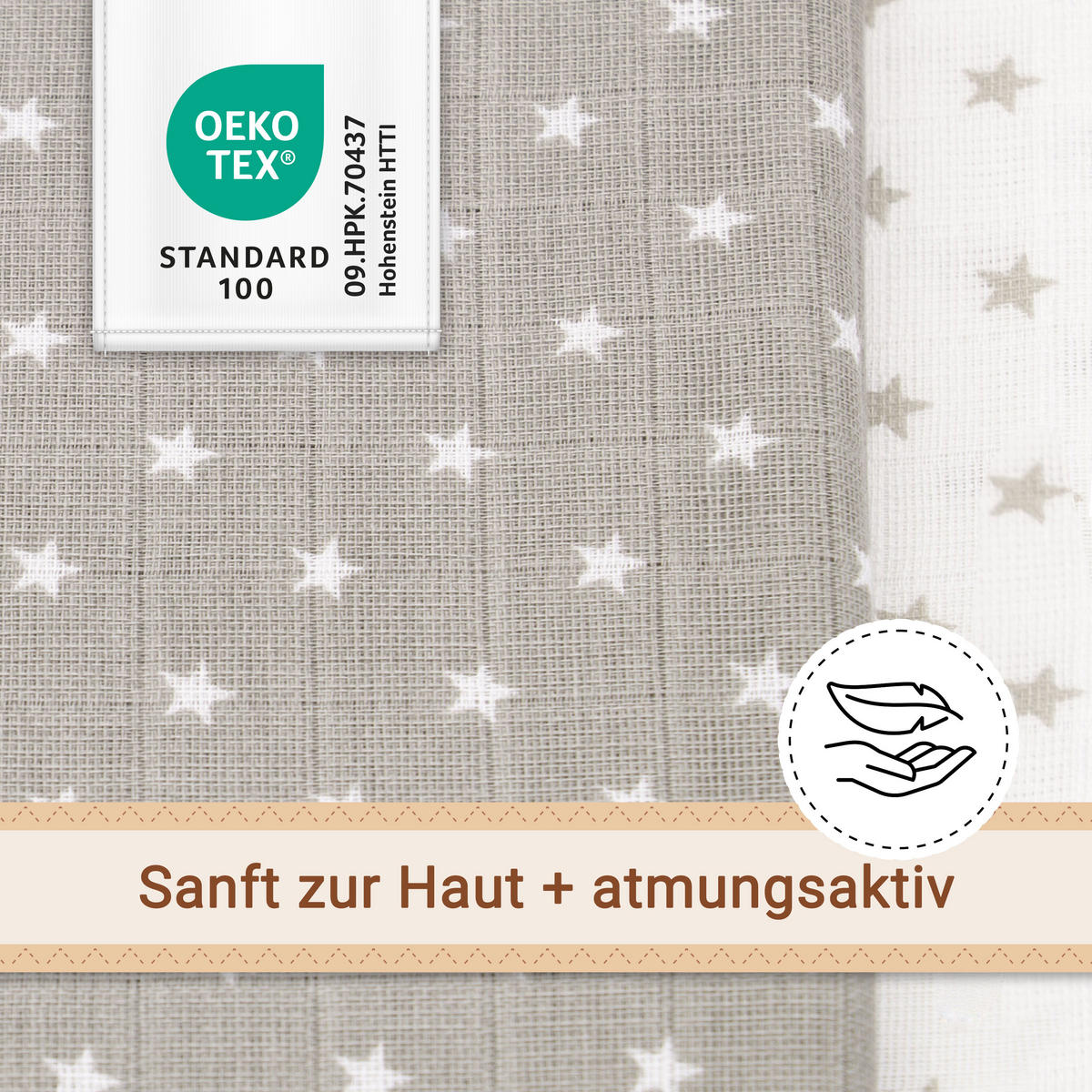 SPUCKTÜCHER, 2er-Set, 120x120 cm, 100% Baumwolle, farblich sortiert - Multicolor, Textil (120/120cm) - Zollner