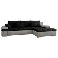ECKSOFA Bangkok, Seite: Rechts - Silberfarben/Hellgrau, Holz/Textil (310/175cm) - MIRJAN24