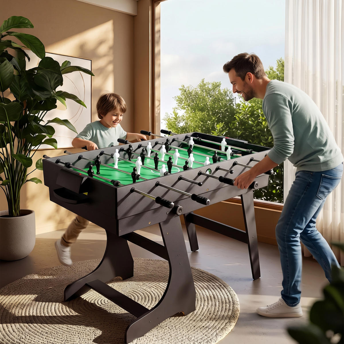 SPIELTISCH Schwarz 4-in-1 klappbar - Multicolor, Holzwerkstoff/Kunststoff (106.5/61cm) - Relaxdays