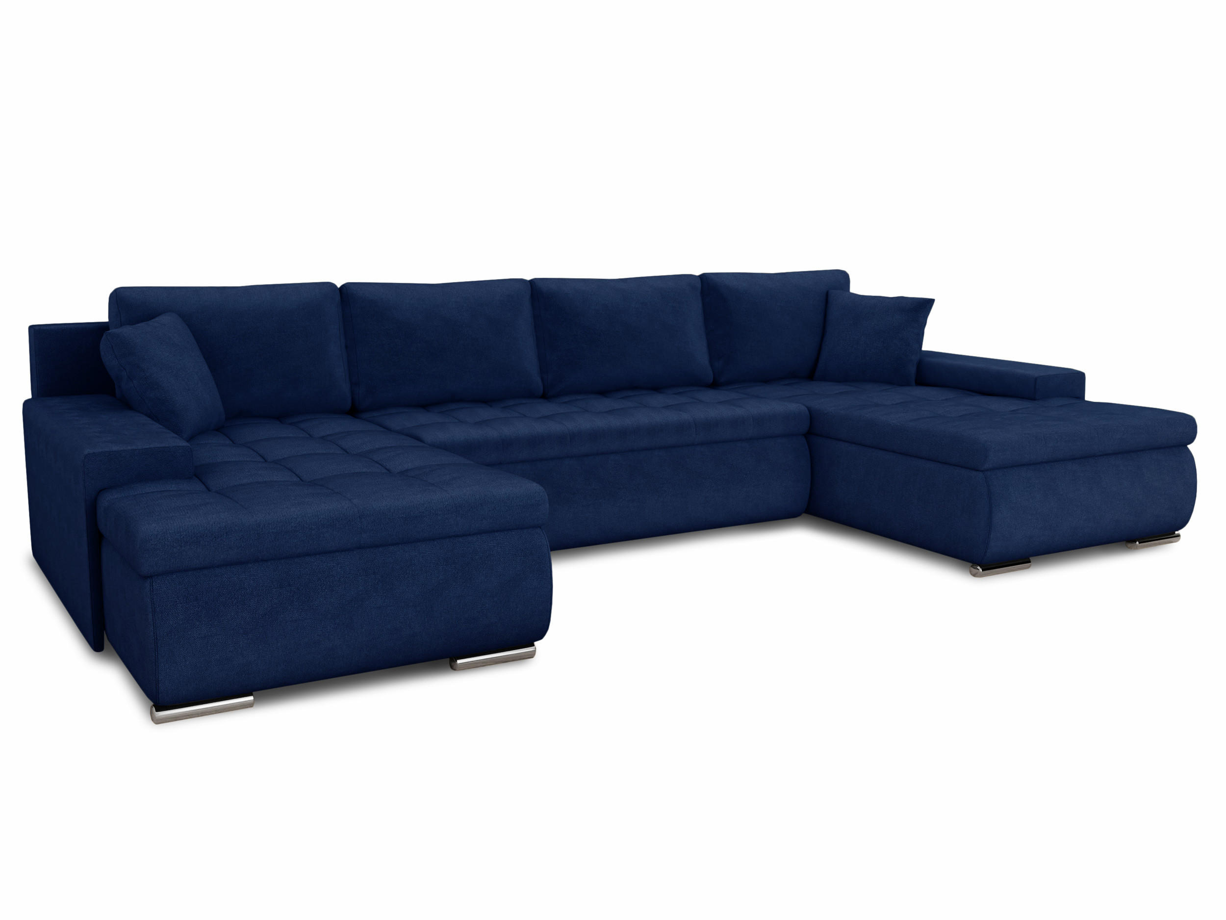 WOHNLANDSCHAFT Faris U - Blau, Holz/Textil (350/85/185cm) - Sofnet