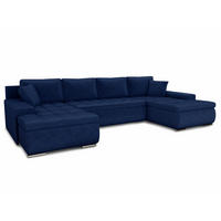 WOHNLANDSCHAFT Faris U - Blau, Holz/Textil (350/85/185cm) - Sofnet