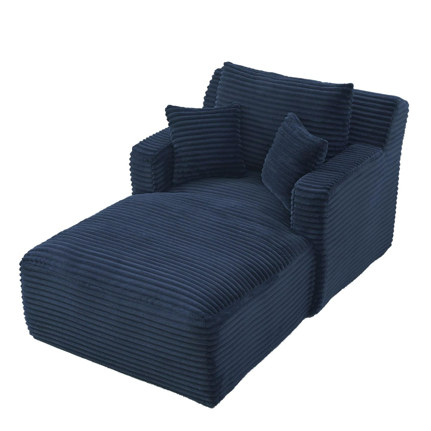 SOFA Cord Blau ohne Montage - Blau, Textil (100/82/166cm) - WISHDOR