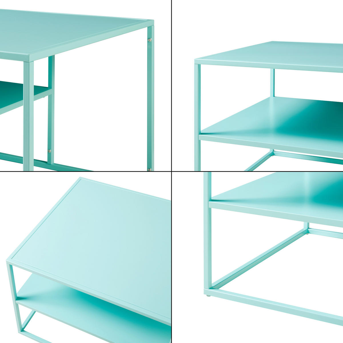 COUCHTISCH Solund 45/90/60 cm - Hellblau, Metall (60/90/45cm) - [en.casa]
