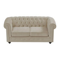 SOFA ohne Schlafmöglichkeit - 2 Personen - Samt, Stoff - Beige - - Beige, Textil (168/72/88cm) - Vente-Unique