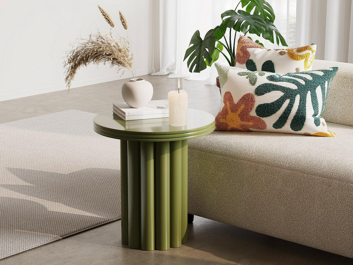 BEISTELLTISCH - 43cm x 43cm - Metall - khaki - BALIA - Grün, Metall (43/43/45cm) - Vente-Unique