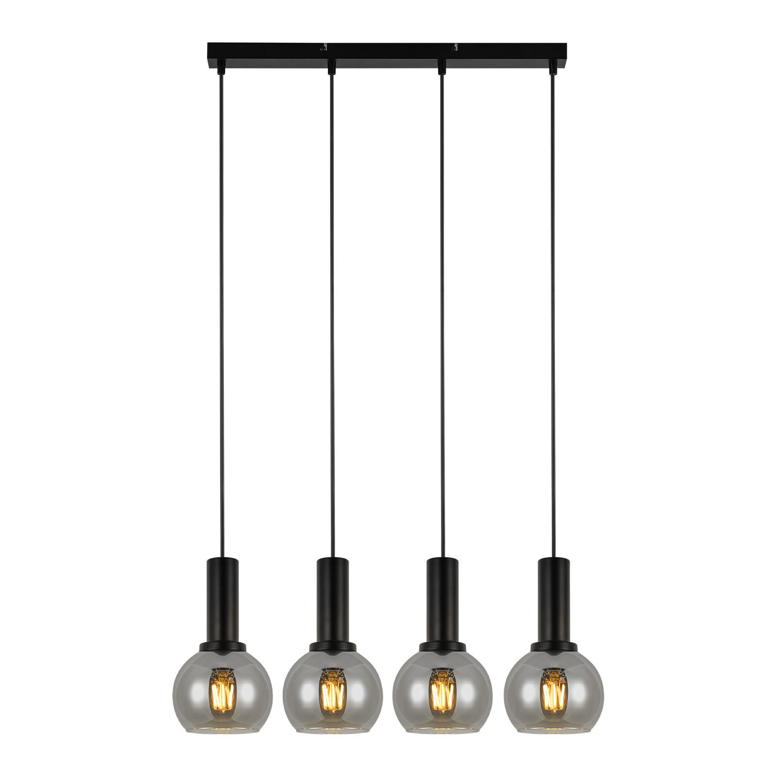 HÄNGELEUCHTE Krenq 13/145/55 cm - Schwarz, Metall (55/13/145cm) - ZMH