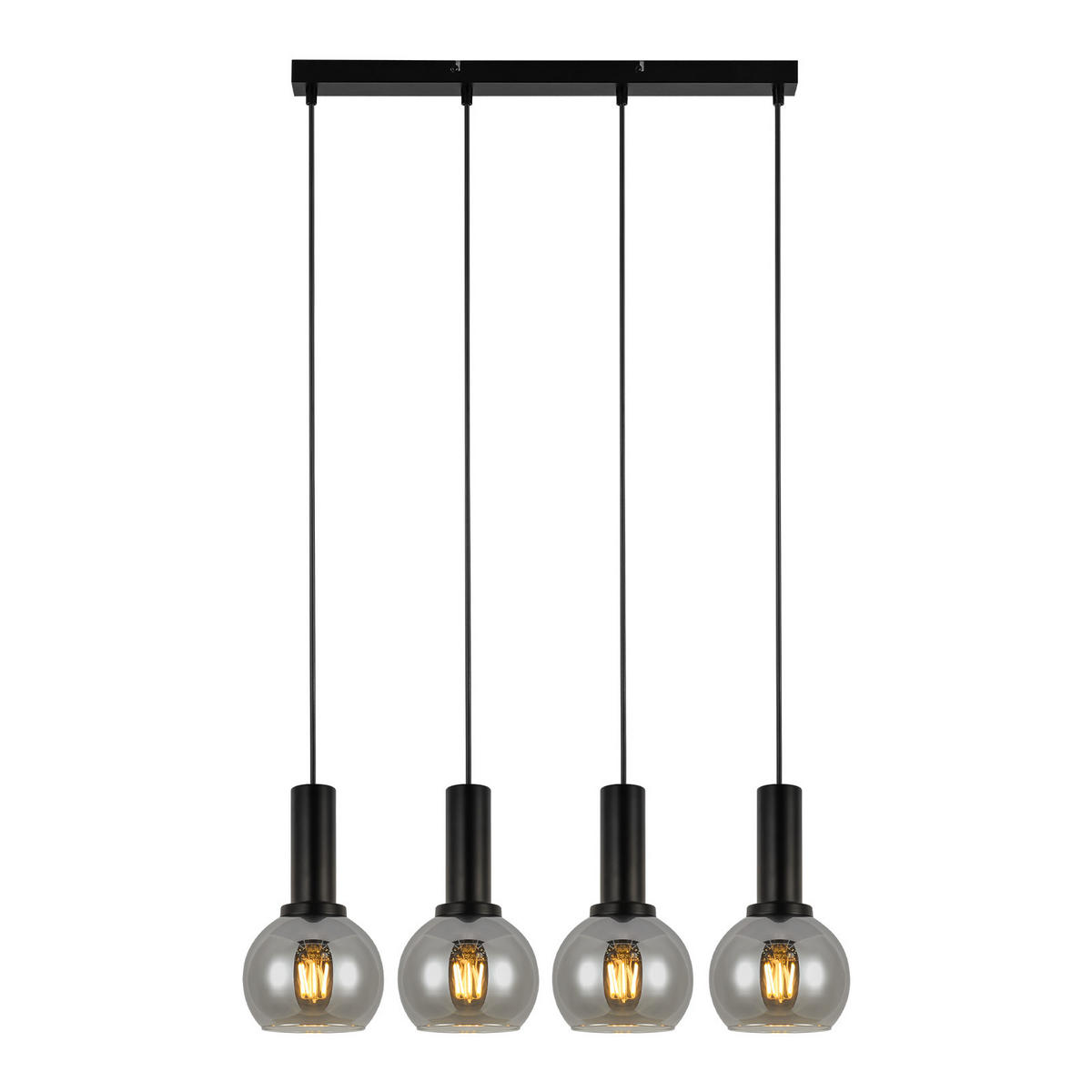 HÄNGELEUCHTE Krenq 13/145/55 cm - Schwarz, Metall (55/13/145cm) - ZMH