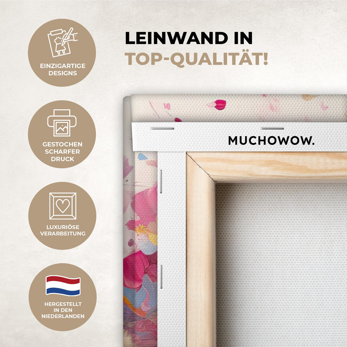 LEINWANDBILD Aquarell - Baum - Kunst - Abstrakt Wandbild Wohnzimmer 50x50 cm - Multicolor, Textil (50/50cm) - MuchoWow